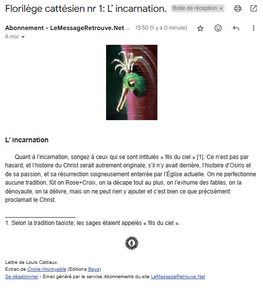 Exemple de lettre tiré du Florilège Cattésien